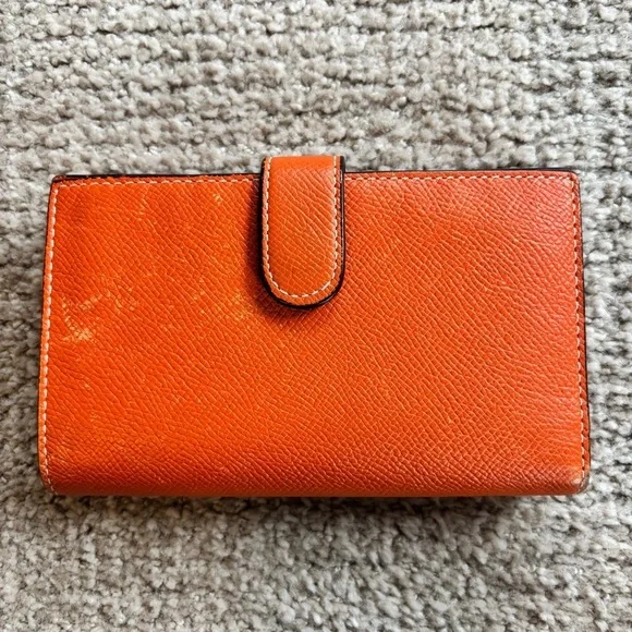 Les Tanneries du Puy Orange Leather Wallet - Picture 1 of 7